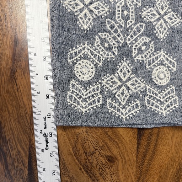 Soft Surroundings Women TS Gray‎ Embroidered Gauze Linen Blend Pants Boho Beach - Picture 10 of 12